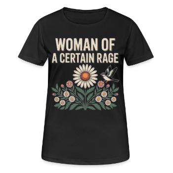 Woman Of A Certain Rage Blumen Vogel Shirt Sticker - Frauen T-Shirt atmungsaktiv - Schwarz - Vorne - AI Model Female 172 light (172cm)
