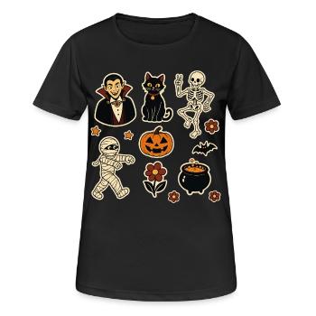 Midnight Mischief Halloween-Set - Frauen T-Shirt atmungsaktiv - Schwarz - Vorne - AI Model Female 172 light (172cm)