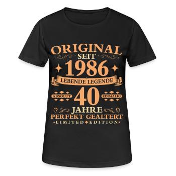 Geburtstag 40 Jahre Baujahr 1986 - Frauen T-Shirt atmungsaktiv - Schwarz - Vorne - AI Model Female 172 light (172cm)