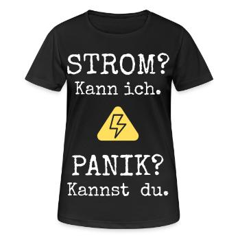 Elektriker Shirt | Strom? Kann ich. - Frauen T-Shirt atmungsaktiv - Schwarz - Vorne - AI Model Female 172 light (172cm)