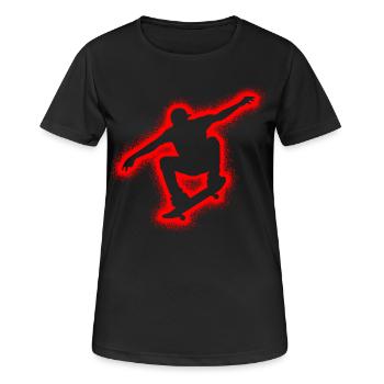 Skater Skate Skateboarder Jungen Kinder Skateboard - Frauen T-Shirt atmungsaktiv - Schwarz - Vorne - AI Model Female 172 light (172cm)