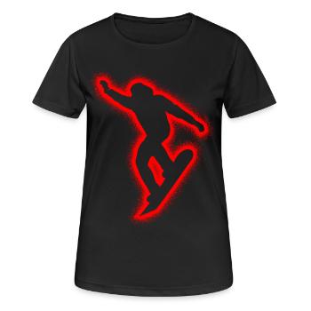 Snowboarders Snowboarding Kids Men's Snowboard - Women's Breathable T-Shirt - black - Front - AI Model Female 172 light (172cm)