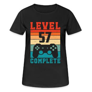 57th Birthday Level 57 Complete 57 Years Gamer - Women's Breathable T-Shirt - black - Front - AI Model Female 172 light (172cm)