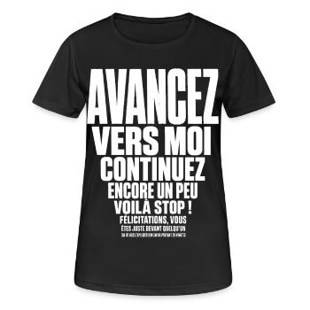 T-shirt Golf Humour Avancez Vers Moi Swing  - T-shirt respirant Femme - noir - Devant - AI Model Female 172 light (172cm)