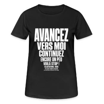 T-shirt Pêche Humour Cadeau Pêcheur - T-shirt respirant Femme - noir - Devant - AI Model Female 172 light (172cm)