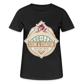 Steine & Strategie - Frauen T-Shirt atmungsaktiv - Schwarz - Vorne - AI Model Female 172 light (172cm)