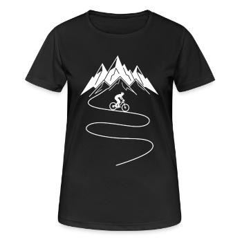 Mountain Bike Mountains MTB Bike - Women's Breathable T-Shirt - black - Front - AI Model Female 172 light (172cm)