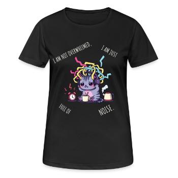 Full of Noise – Sensory Overload Cat - Women's Breathable T-Shirt - black - Front - AI Model Female 172 light (172cm)