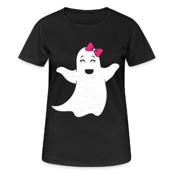 Fille fantôme avec un nœud rose - T-shirt respirant Femme - noir - Devant - AI Model Female 172 light (172cm)