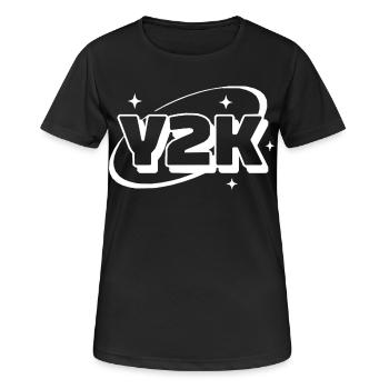 Stars rétro néon de l’an 2000 - T-shirt respirant Femme - noir - Devant - AI Model Female 172 light (172cm)