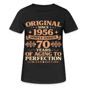 Original depuis 1956 70e anniversaire - T-shirt respirant Femme - noir - Devant - AI Model Female 172 light (172cm)