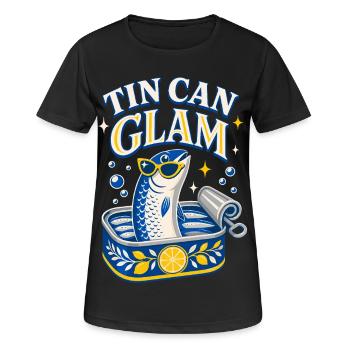 Sardines glamour en conserve avec lunettes de soleil - T-shirt respirant Femme - noir - Devant - AI Model Female 172 light (172cm)
