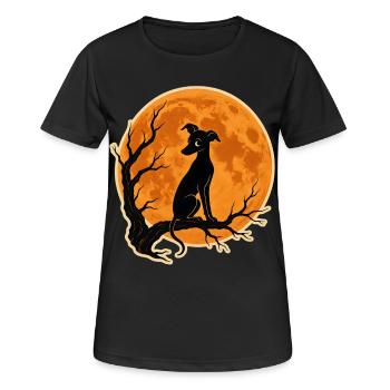 Greyhound Full Moon T-Shirt Halloween Vintage - T-shirt respirant Femme - noir - Devant - AI Model Female 172 light (172cm)