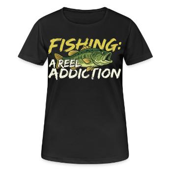 Fishing is a real addiction - Women's Breathable T-Shirt - black - Front - AI Model Female 172 light (172cm)