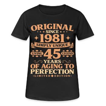 Original depuis le 45e anniversaire de 1981 - T-shirt respirant Femme - noir - Devant - AI Model Female 172 light (172cm)