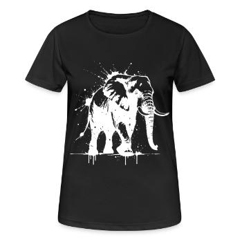 Éléphant Street Art Blanc - T-shirt respirant Femme - noir - Devant - AI Model Female 172 light (172cm)
