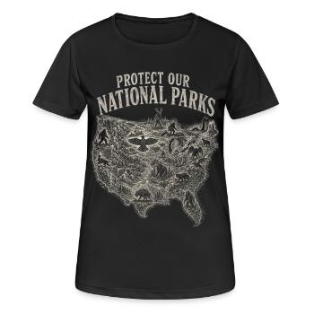 Les cryptides protègent nos parcs nationaux - T-shirt respirant Femme - noir - Devant - AI Model Female 172 light (172cm)