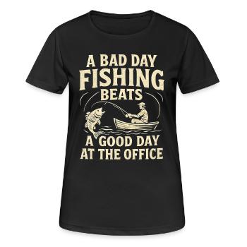 Bad Day Fishing Beats a Good Day at the Office - Women's Breathable T-Shirt - black - Front - AI Model Female 172 light (172cm)
