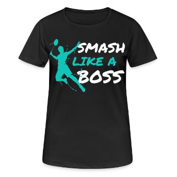 Joueur de badminton Entraîneur de badminton Badminton Smash - T-shirt respirant Femme - noir - Devant - AI Model Female 172 light (172cm)