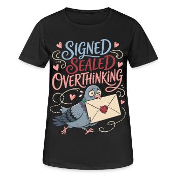 Signed Sealed Overthinking Dove - Women's Breathable T-Shirt - black - Front - AI Model Female 172 light (172cm)