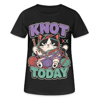 Knot Today Cat with Wool - Women's Breathable T-Shirt - black - Front - AI Model Female 172 light (172cm)