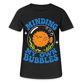 Prendre soin de mes propres bulles, poisson-globe - T-shirt respirant Femme - noir - Devant - AI Model Female 172 light (172cm)