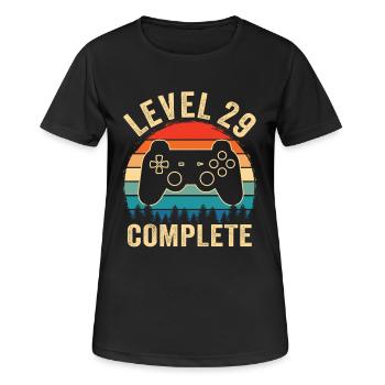 Level 29 complete – 29th anniversary gift - Women's Breathable T-Shirt - black - Front - AI Model Female 172 light (172cm)