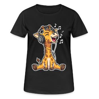 Musique Girafe - T-shirt respirant Femme - noir - Devant - AI Model Female 172 light (172cm)