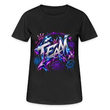 Équipe - T-shirt respirant Femme - noir - Devant - AI Model Female 172 light (172cm)
