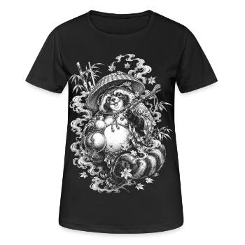 Tanuki japonais dans le style de tatouage Irezumi - T-shirt respirant Femme - noir - Devant - AI Model Female 172 light (172cm)