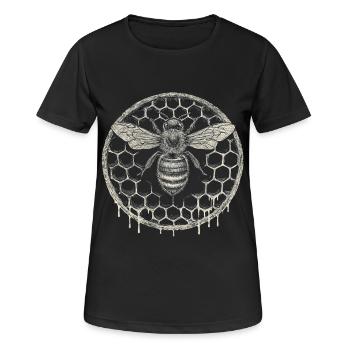 Accessoires pour apiculteur de colonie d’abeilles : Drôles - T-shirt respirant Femme - noir - Devant - AI Model Female 172 light (172cm)