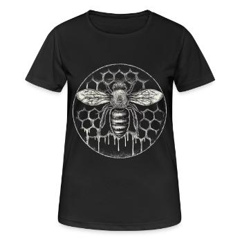 Beekeeper Suit Beekeeping Supplies Honeycomb Round Motif - Women's Breathable T-Shirt - black - Front - AI Model Female 172 light (172cm)