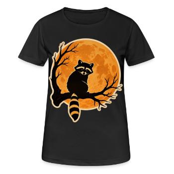Motif rétro d’autocollants d’Halloween pour la pleine lune laveur - T-shirt respirant Femme - noir - Devant - AI Model Female 172 light (172cm)