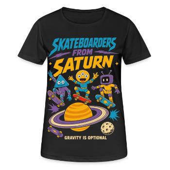 Skateurs de Saturne - T-shirt respirant Femme - noir - Devant - AI Model Female 172 light (172cm)