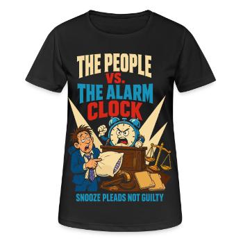 People against the alarm clock - Women's Breathable T-Shirt - black - Front - AI Model Female 172 light (172cm)