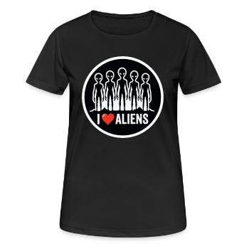 I Love Aliens Extraterrestrial UFO Fan - Women's Breathable T-Shirt - black - Front - AI Model Female 172 light (172cm)