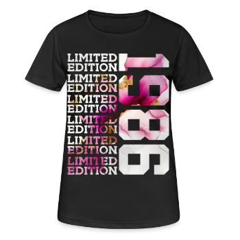 ÉDITION LIMITÉE 1986 - 40 ANS - 40E ANNIVERSAIRE - T-shirt respirant Femme - noir - Devant - AI Model Female 172 light (172cm)