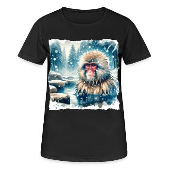 Snow Monkey Gift - Women's Breathable T-Shirt - black - Front - AI Model Female 172 light (172cm)