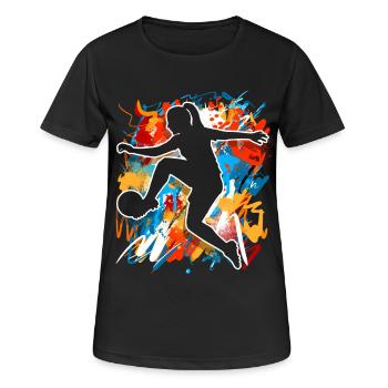 Football féminin - T-shirt respirant Femme - noir - Devant - AI Model Female 172 light (172cm)