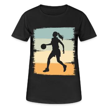 Women's Basketball - Women's Breathable T-Shirt - black - Front - AI Model Female 172 light (172cm)