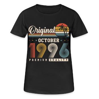 Original Oktober 1996 – 30. Geburtstag Retro - Women's Breathable T-Shirt - black - Front - AI Model Female 172 light (172cm)