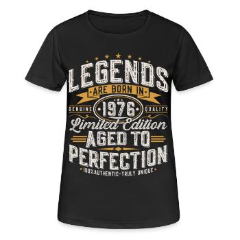Cadeau rétro vintage d’anniversaire 1976 - T-shirt respirant Femme - noir - Devant - AI Model Female 172 light (172cm)