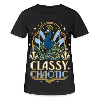 Classy Chaotic Peacock Art Deco - Women's Breathable T-Shirt - black - Front - AI Model Female 172 light (172cm)