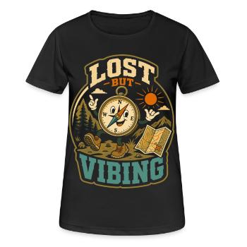 Lost But Vibing Wander Humor - Women's Breathable T-Shirt - black - Front - AI Model Female 172 light (172cm)