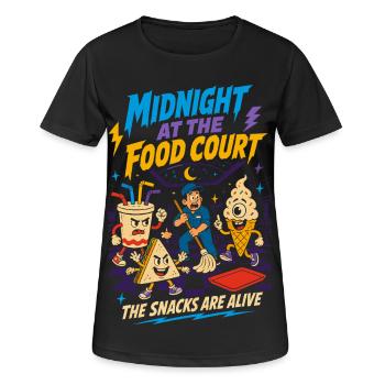 Midnight Food Court Vibrant Snacks - Women's Breathable T-Shirt - black - Front - AI Model Female 172 light (172cm)