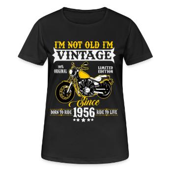 1956 Vintage Motorcycle Birthday Vintage Gift - Women's Breathable T-Shirt - black - Front - AI Model Female 172 light (172cm)