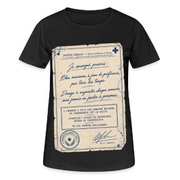 Fausse ordonnance vintage humoristique sur la cour - T-shirt respirant Femme - noir - Devant - AI Model Female 172 light (172cm)
