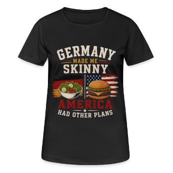 German American Origin and Tradition - Women's Breathable T-Shirt - black - Front - AI Model Female 172 light (172cm)