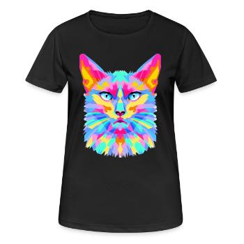 Geometric Cat Burst - Women's Breathable T-Shirt - black - Front - AI Model Female 172 light (172cm)