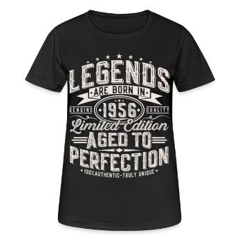 Cadeau d’anniversaire vintage vintage rétro de 1956 - T-shirt respirant Femme - noir - Devant - AI Model Female 172 light (172cm)